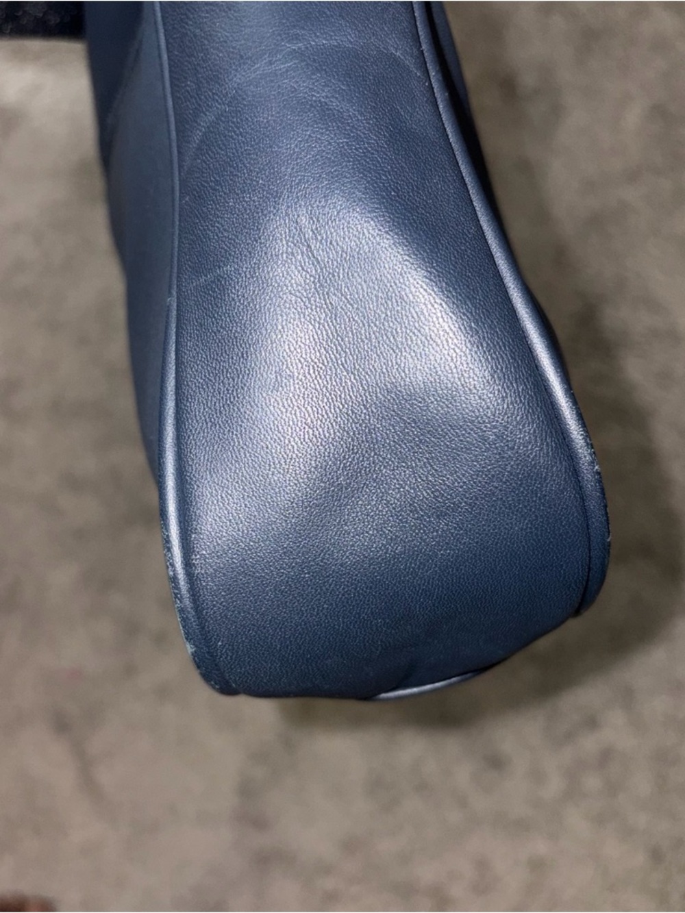 Navy Leather Shoulder Bag by Unknown Brand - Picture 5 of 15